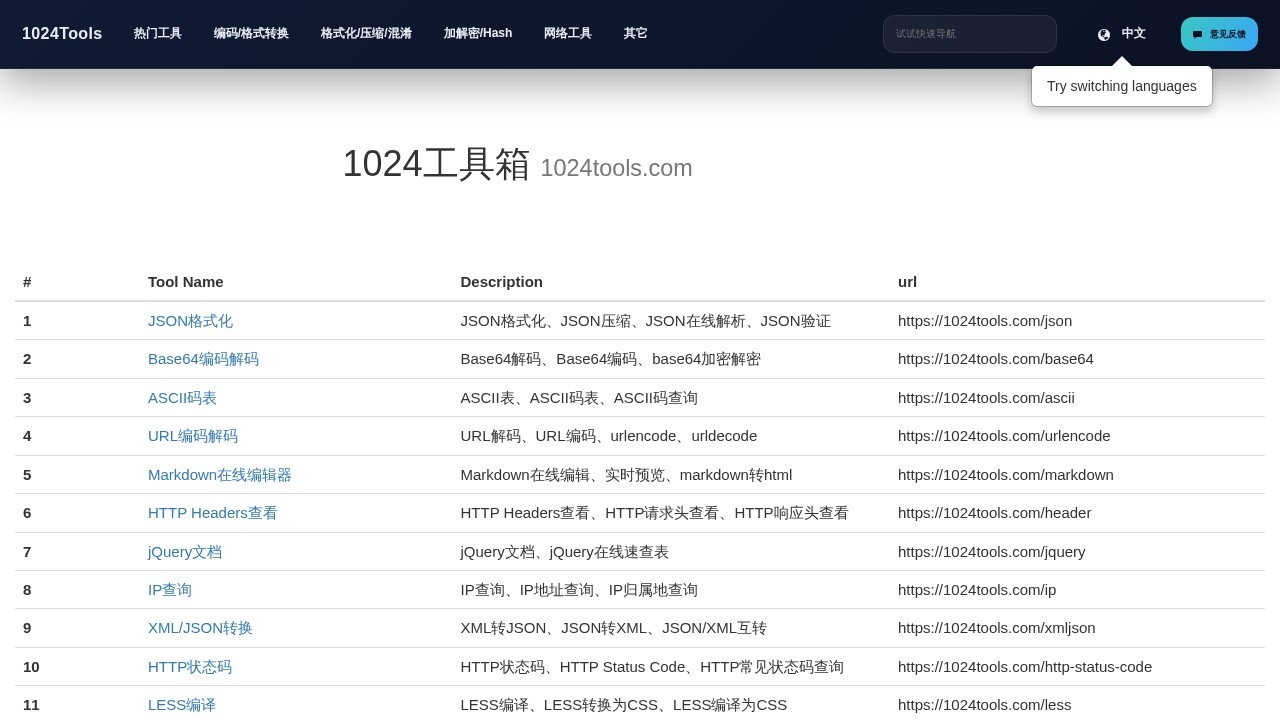 1024程序员开发工具箱