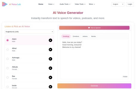 Free AI Voice Generator : Text to Speech
