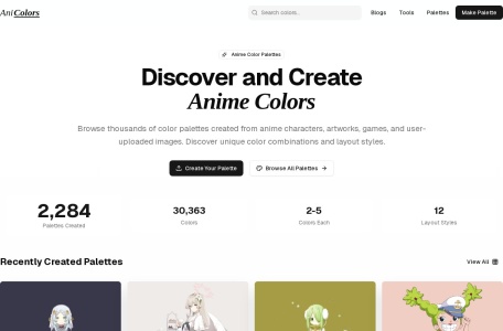 发现与创作动漫色彩搭配 | AniColors