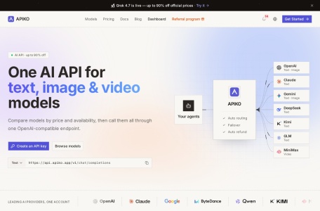 APIKO AI API – 多厂商模型聚合的OpenAI兼容API网关