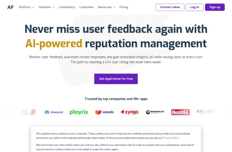 AppFollow_用于管理应用程序商店评论和评级的排名第一的工具，可免费体验