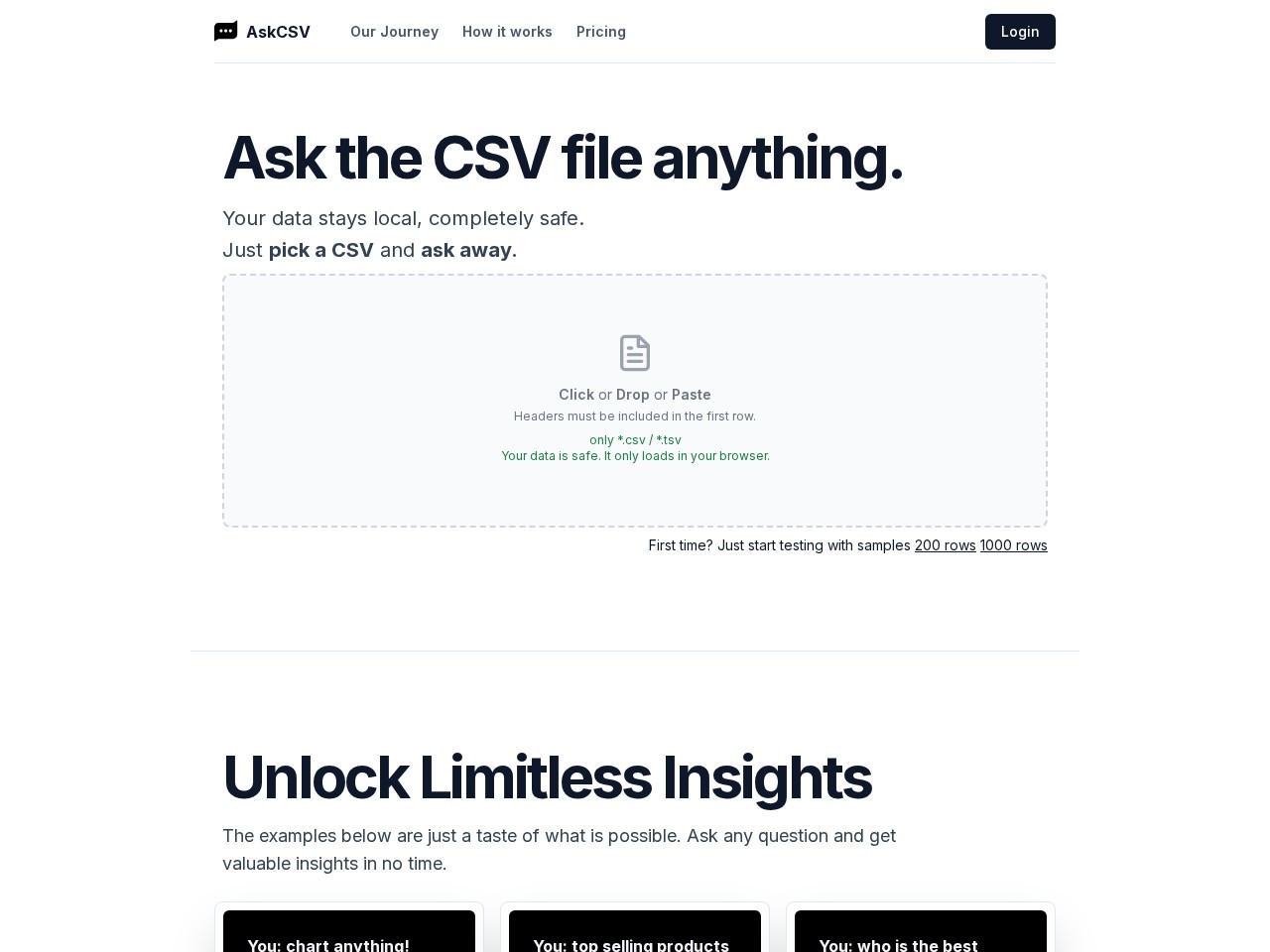 AskCSV – 用户直接向CSV文件提问