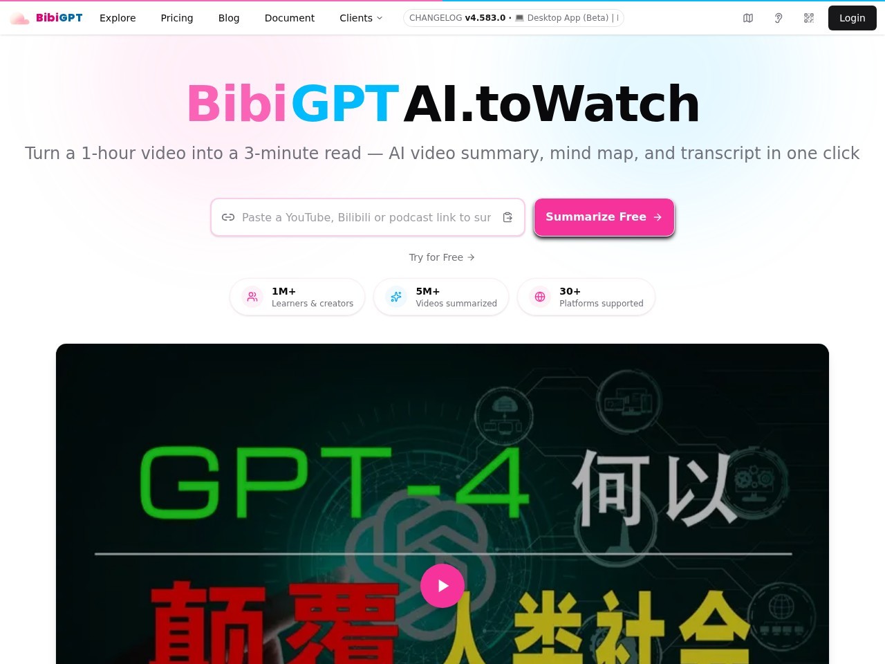 BibiGPT · AI 音视频内容一键总结