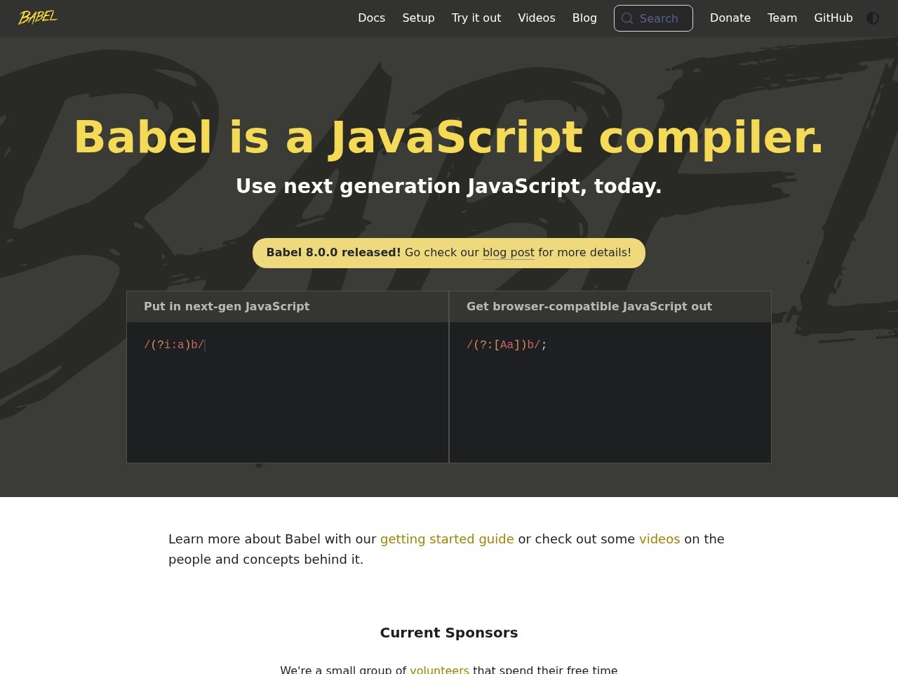Babel · The compiler for next generation JavaScript