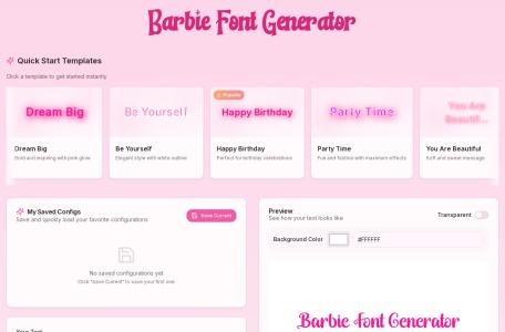 Barbie Font 字体生成器