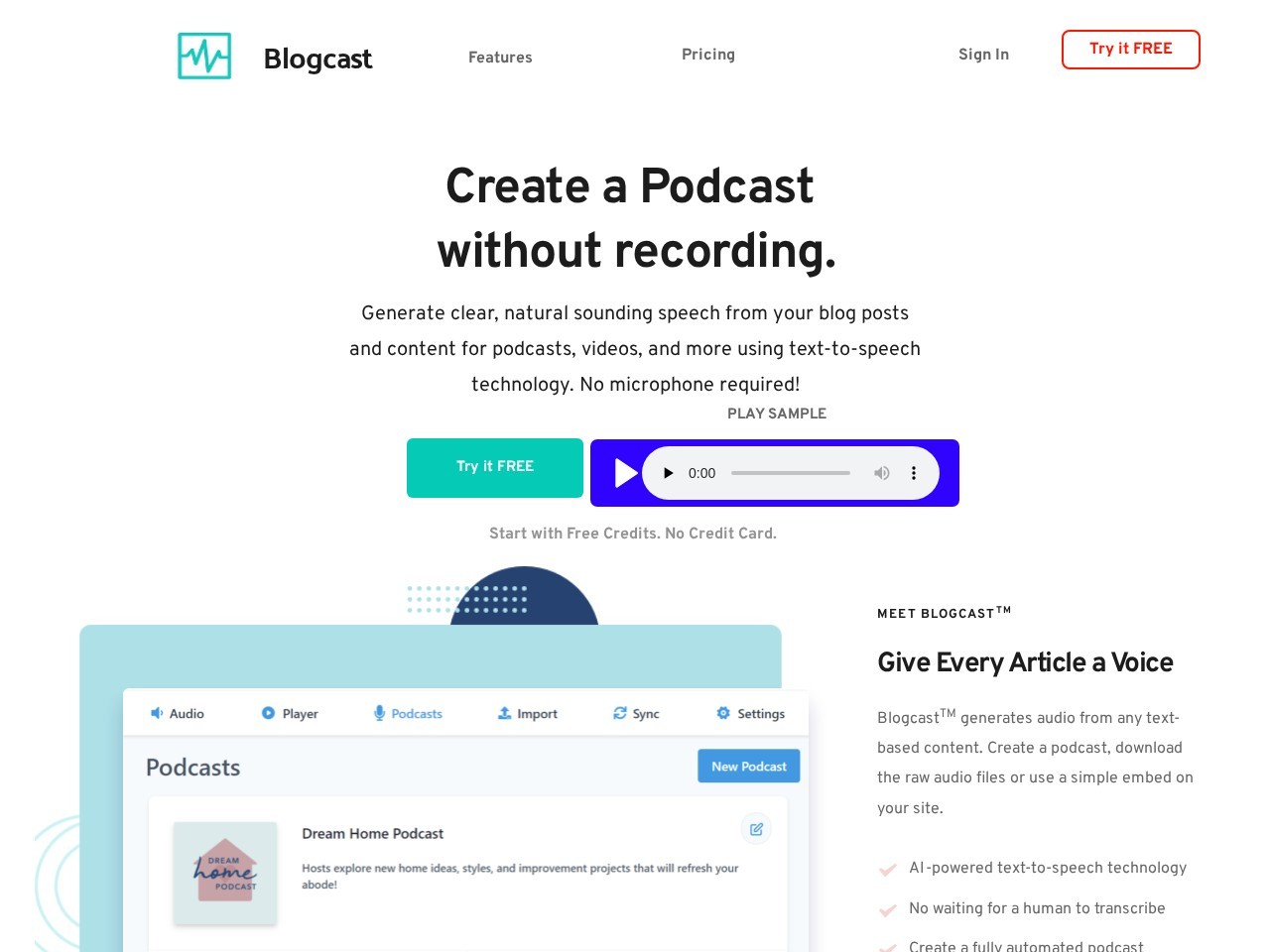 BlogcastTM – 创新的文本转语音工具