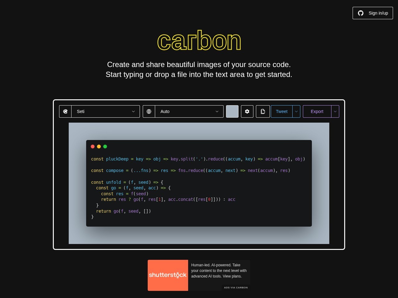 carbon代码美化