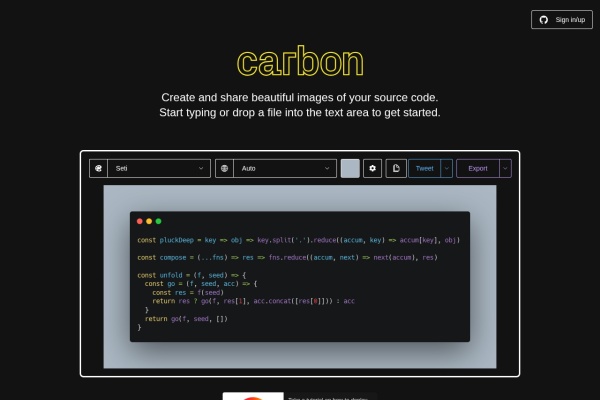 Carbon – 源代码图片生成与分享