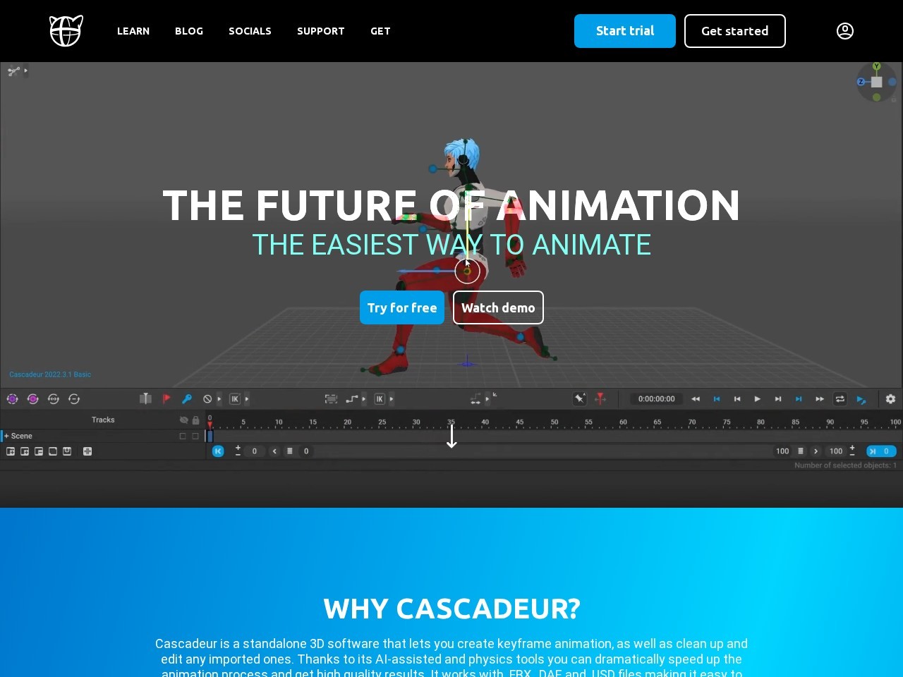 Cascadeur – 独立的3D动画软件