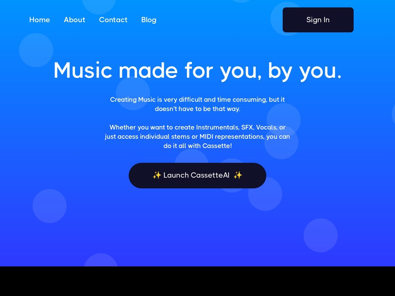 Cassette官网 – 生成与音乐视觉相匹配的节拍和节奏