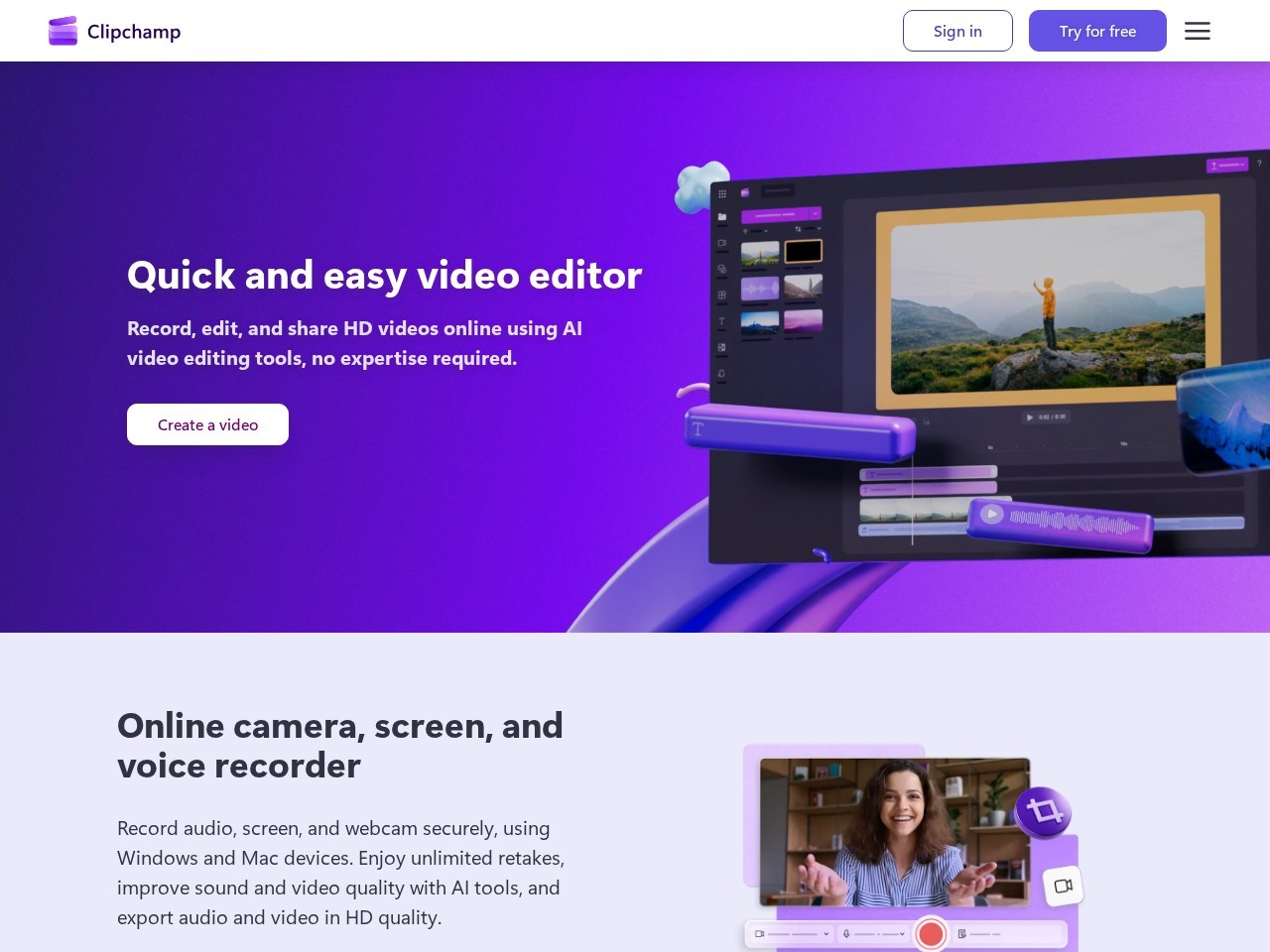 Clipchamp 智能旁白生成器