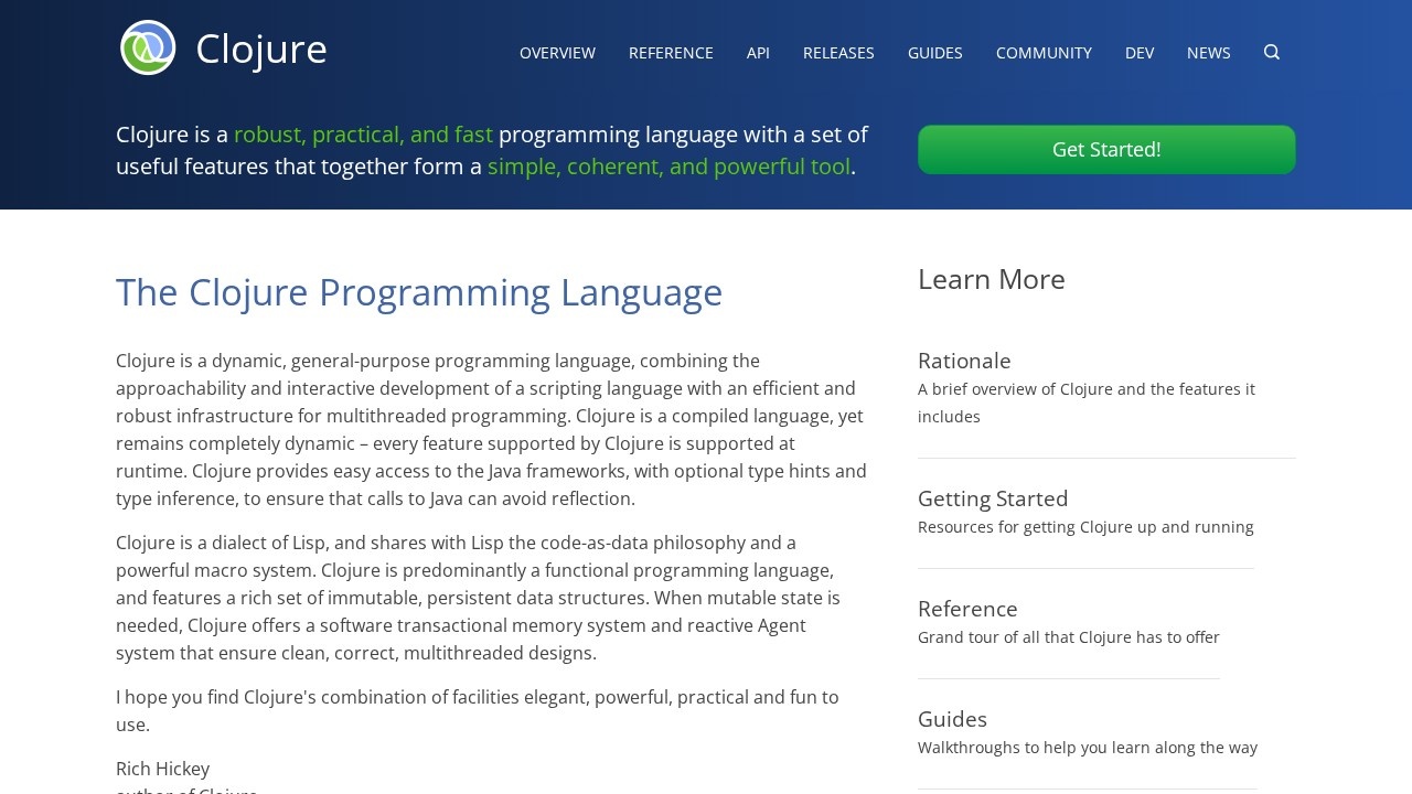 Clojure JVM函数式编程语言