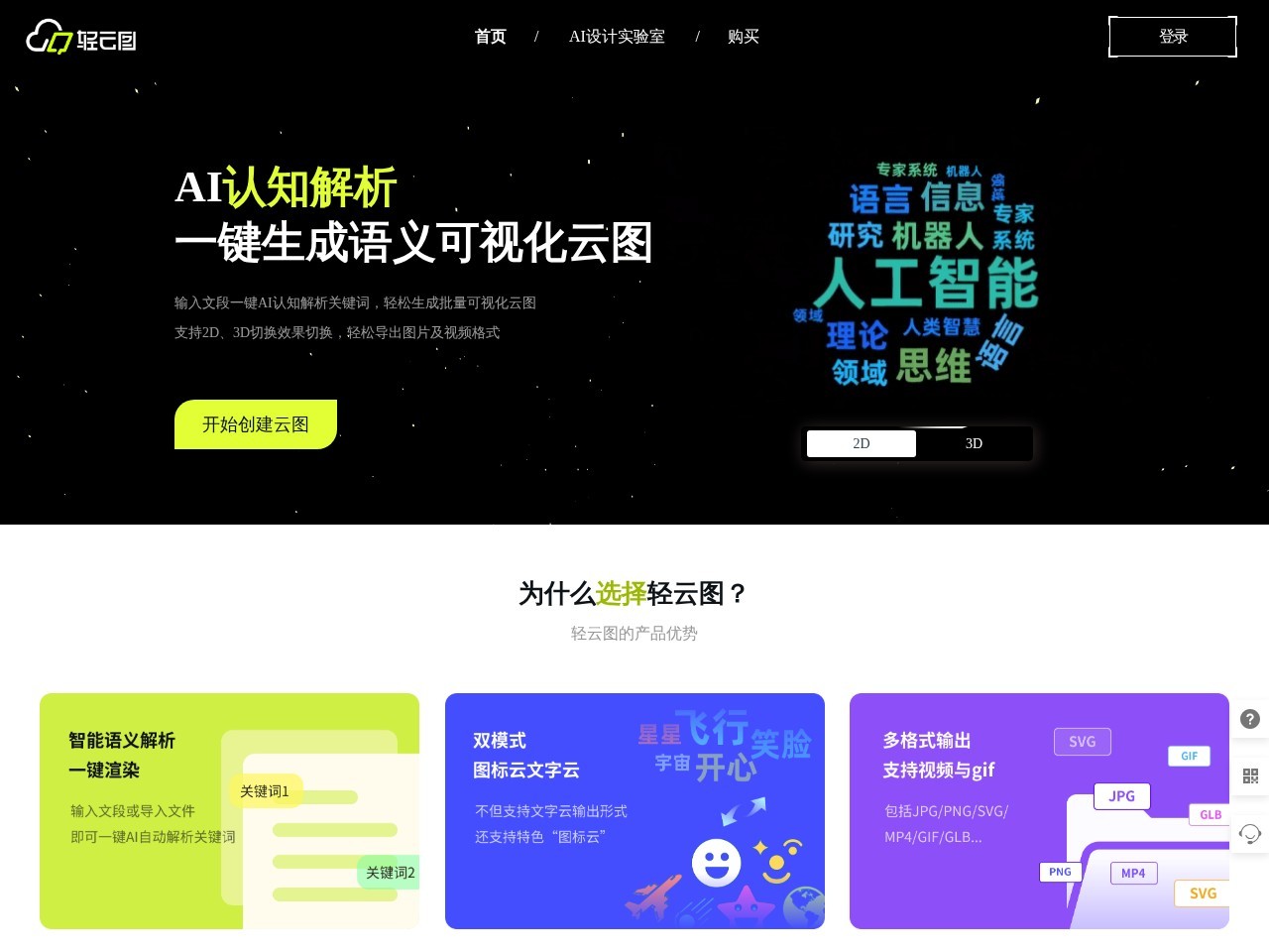 轻云图 – AI驱动的文字云生成工具
