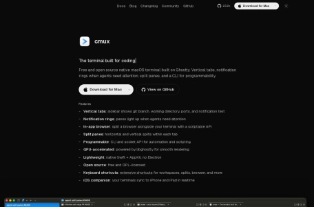 cmux 界面截图