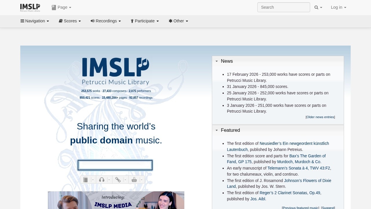 国际乐谱库(IMSLP)