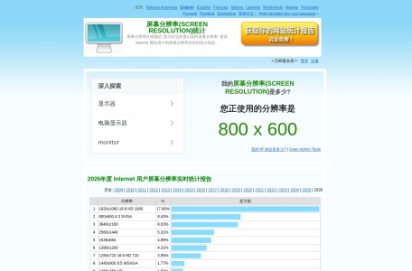 电脑屏幕分辨率在线检测-我爱网址导航