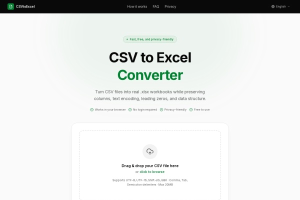 CSV to Excel Converter
