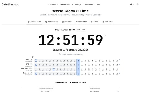 世界时钟与时间-我爱网址导航