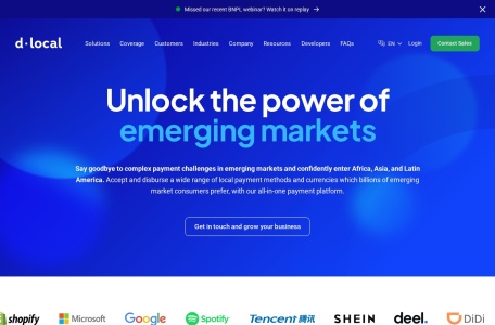 D Local_适用于非洲、拉美等新兴市场的跨境支付解决方案提供商
