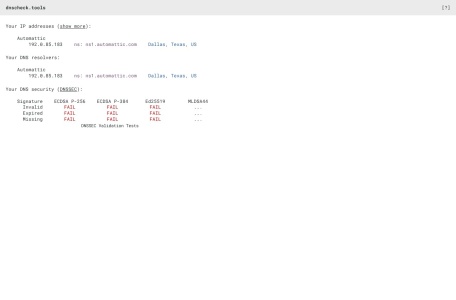 dnscheck.tools官网,测试 DNS 泄漏、DNSSEC 验证
