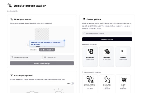 Doodle cursor maker