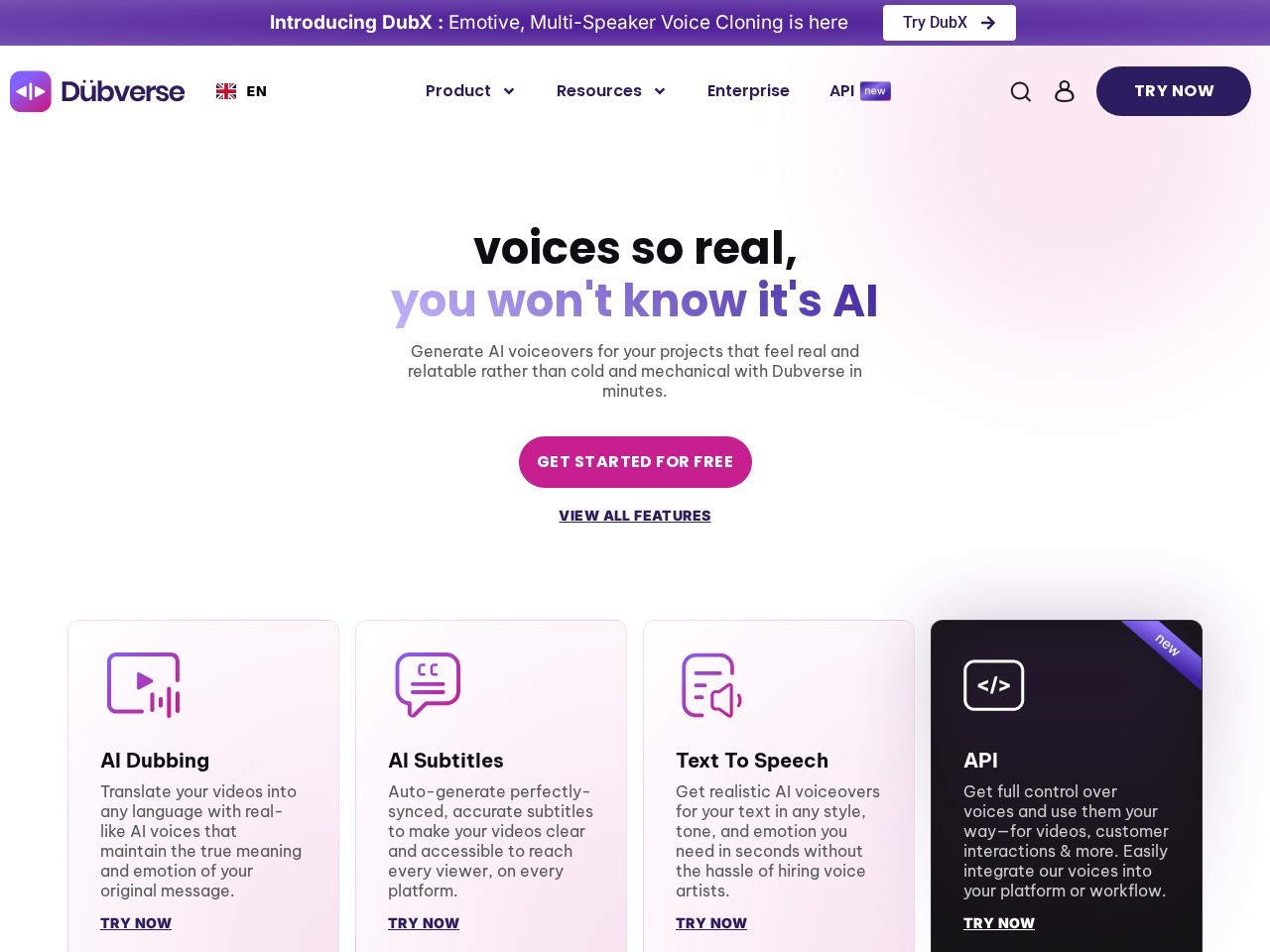 Dubverse.ai – 在线视频配音平台