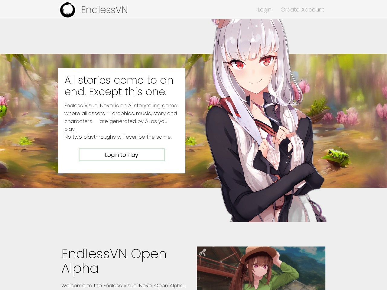 EndlessVN – 视觉小说类型的在线平台