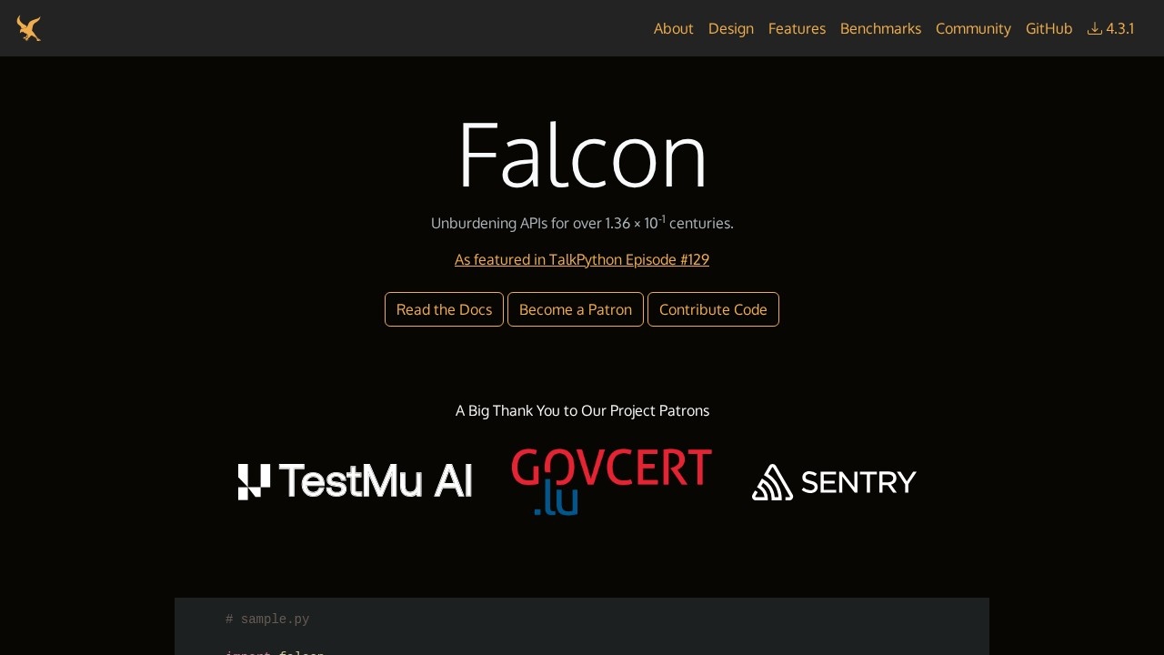 Falcon高性能Python接口框架
