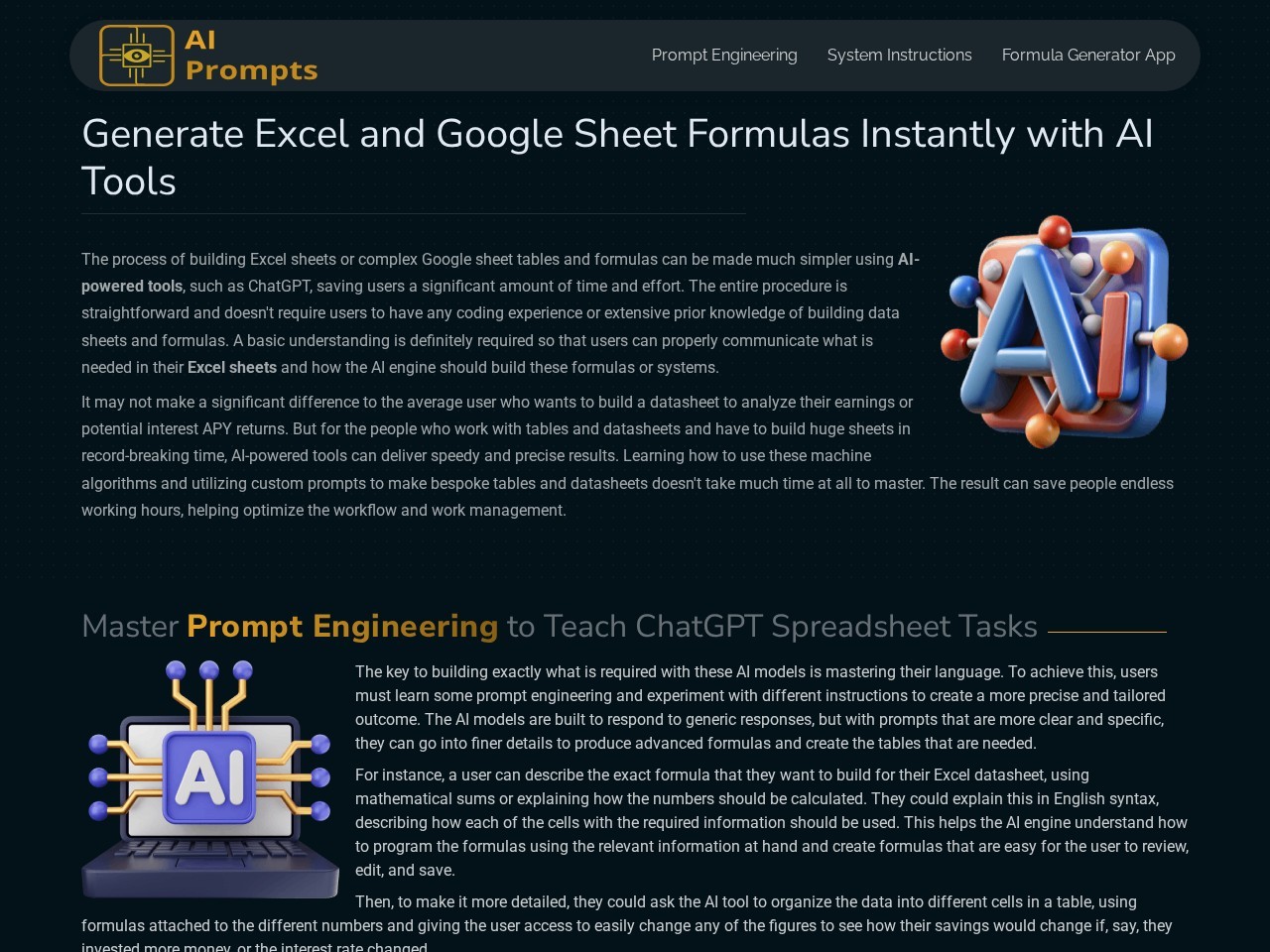 Formula Generator – 提供一站式的电子表格问题解决方案