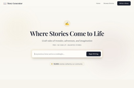 Free AI Story Generator