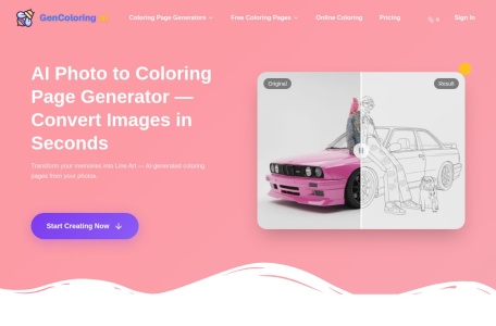 AI Photo to Coloring page