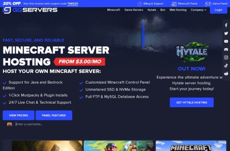 GGservers minecraft服务器租用主机