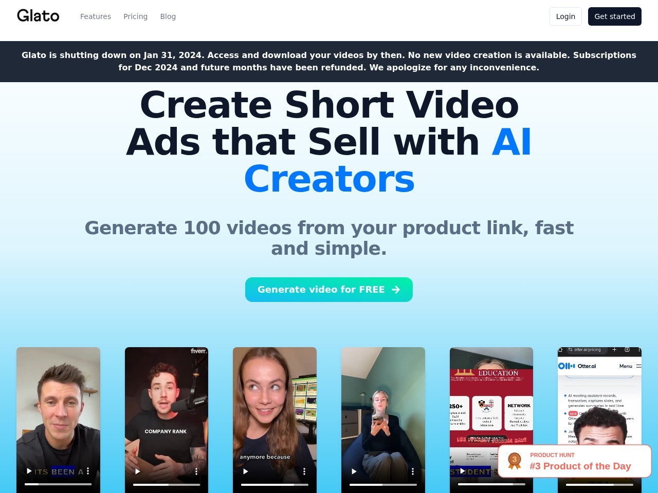 Glato – AI 驱动的广告视频创作平台