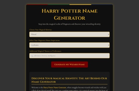Harry Potter Name Generator