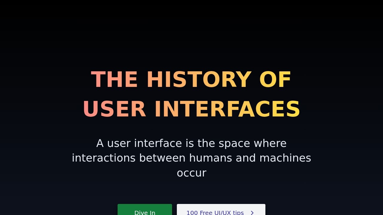 The History of User Interfaces