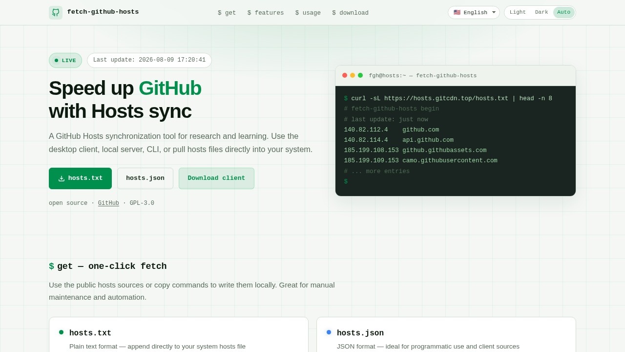 Fetch GitHub Hosts
