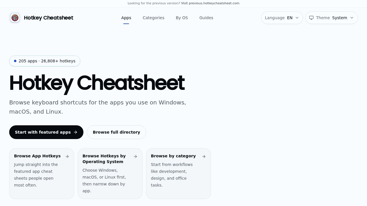 Hotkey Cheatsheet