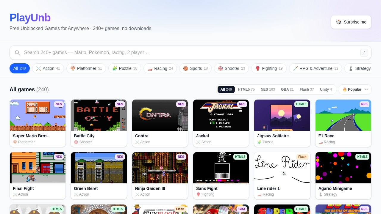 PlayUnb – Free Unblocked Games for Anywhere