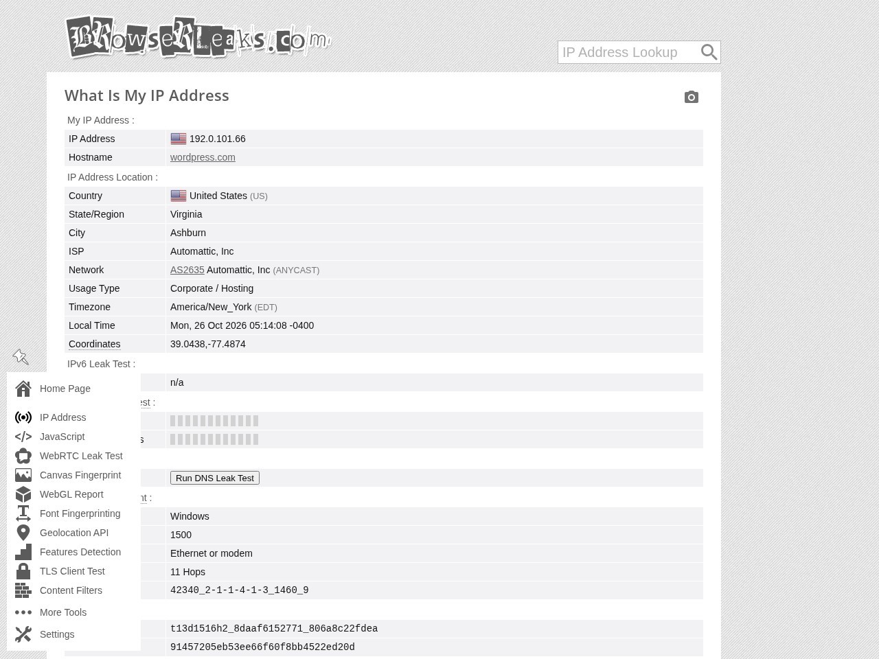 BrowserLeaks