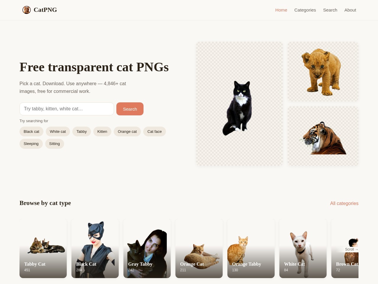 CatPNG 免费透明猫咪图
