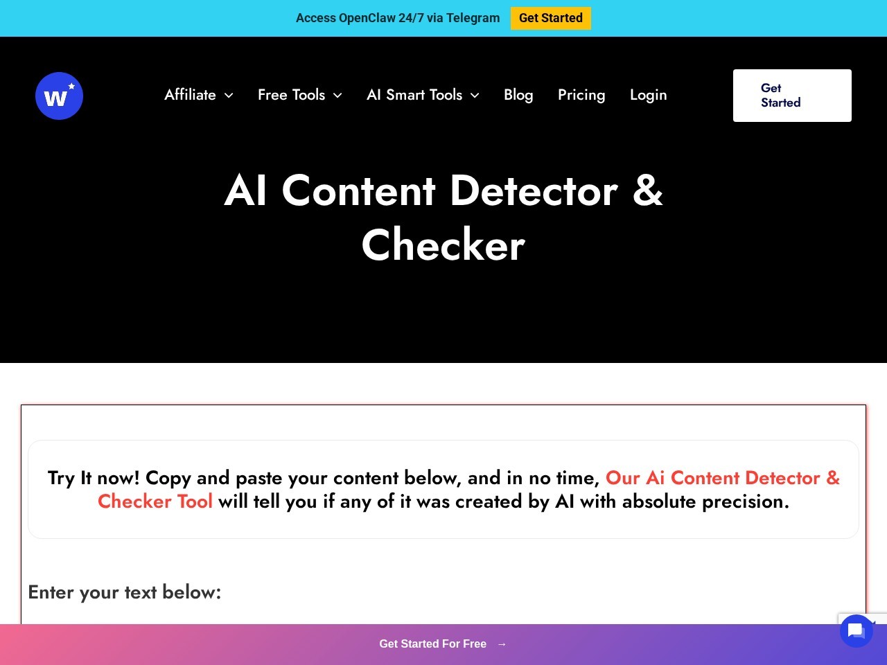 Writecream AI Content Detector