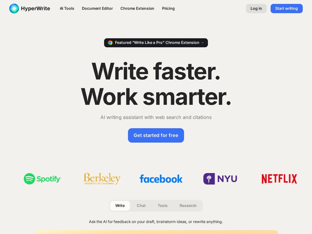 HyperWrite – 学术研究，内容创作，日常沟通的助手
