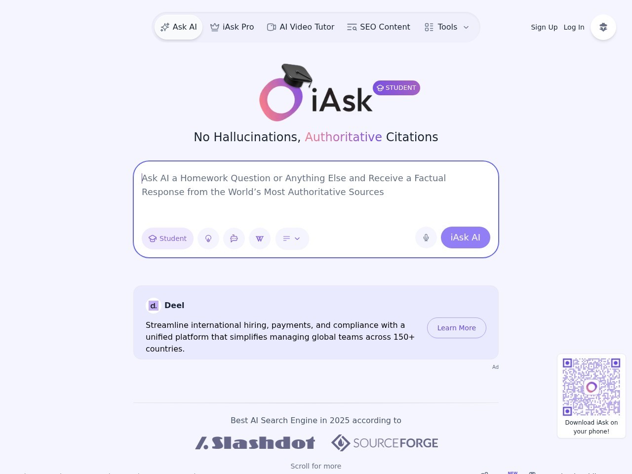 iAsk.Ai – 免费的AI搜索引擎