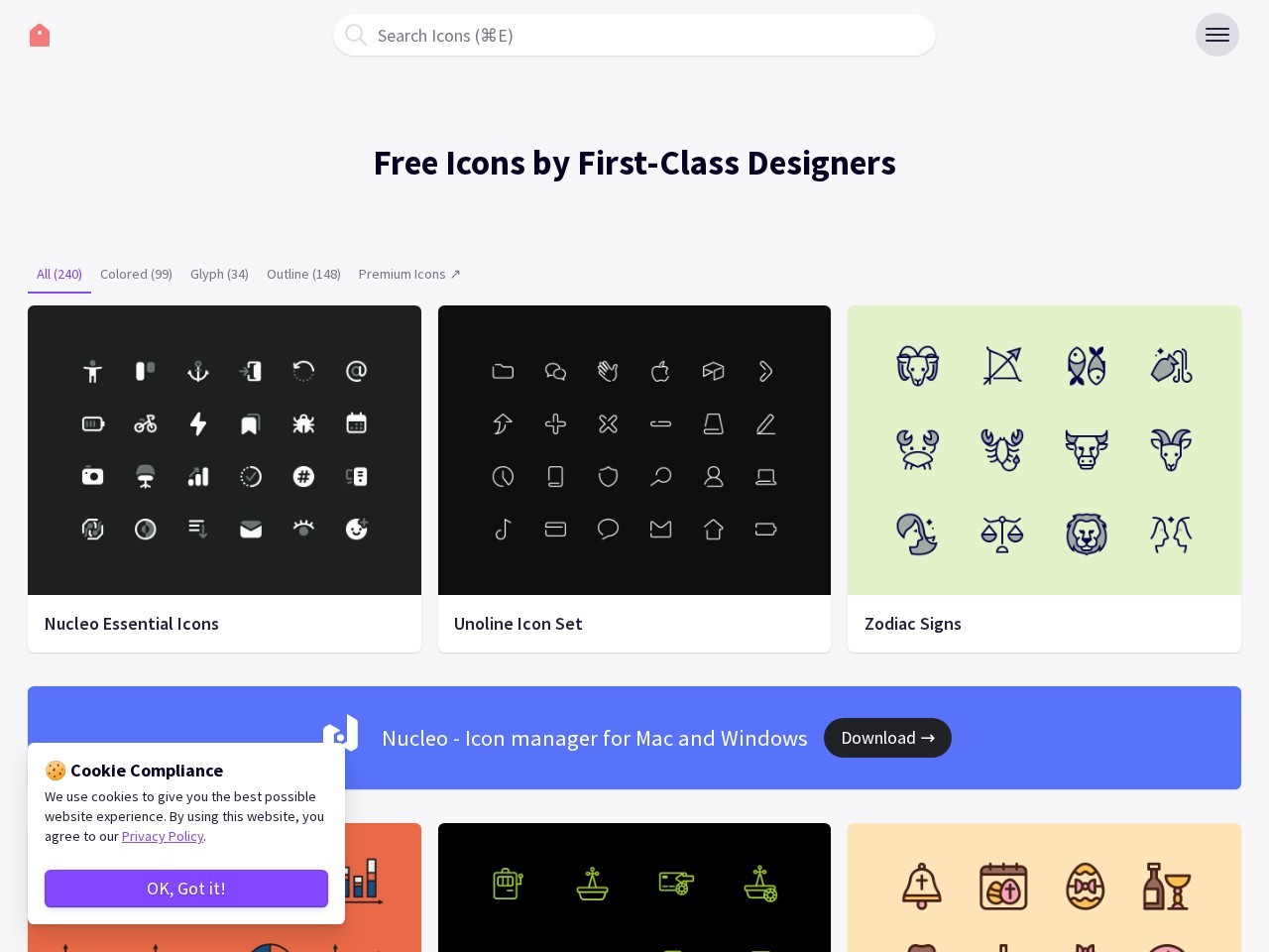 Free icons by first