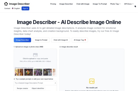 免费AI图像描述生成器
