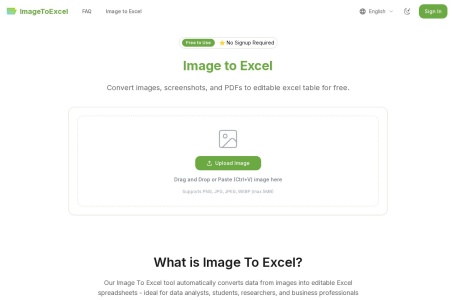 图片转Excel | 免费在线提取图片数据到表格