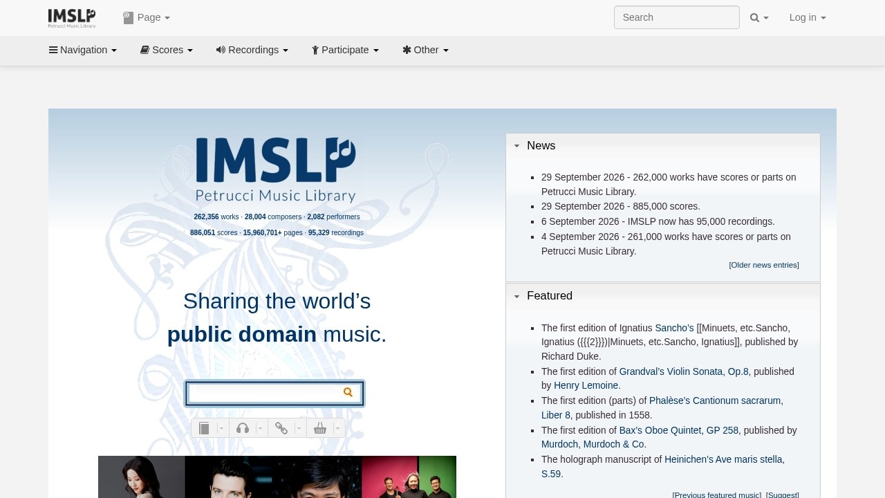 IMSLP 公共领域曲谱库