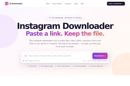 Instagram Downloader – 公共Reels视频照片故事下载器