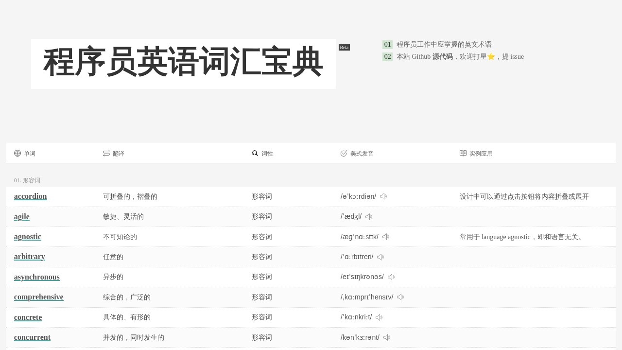 程序员英语词汇宝典