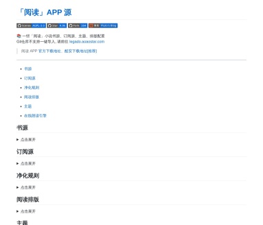 「阅读」小说书源（小说阅读全集合）